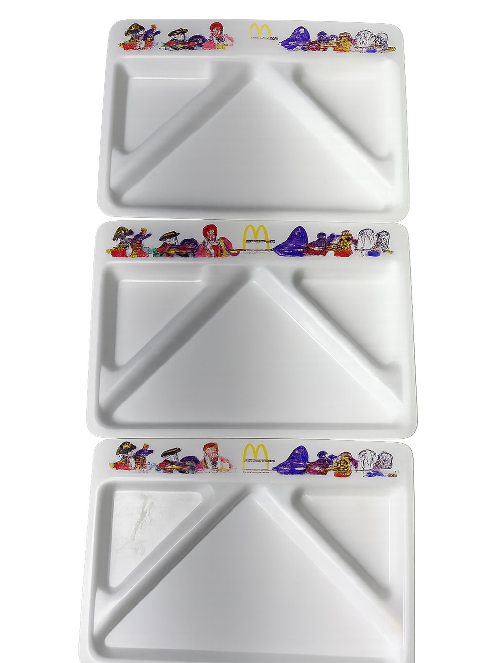 Vintage 1987 McDonald’s McDonaldland Plastic Kids Meal Trays Plates Lot of 3